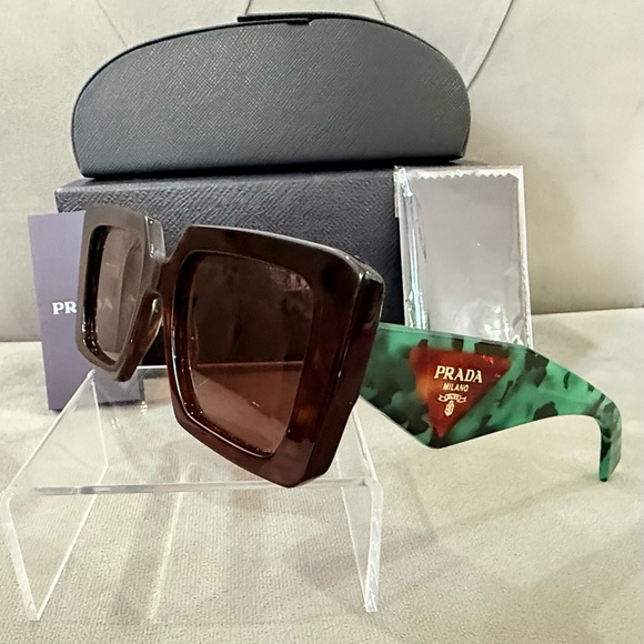 PRADA PR 23YS 2AU06B Brown Havana Brown Women's 51 mm Sunglasses - Picture 1 of 13